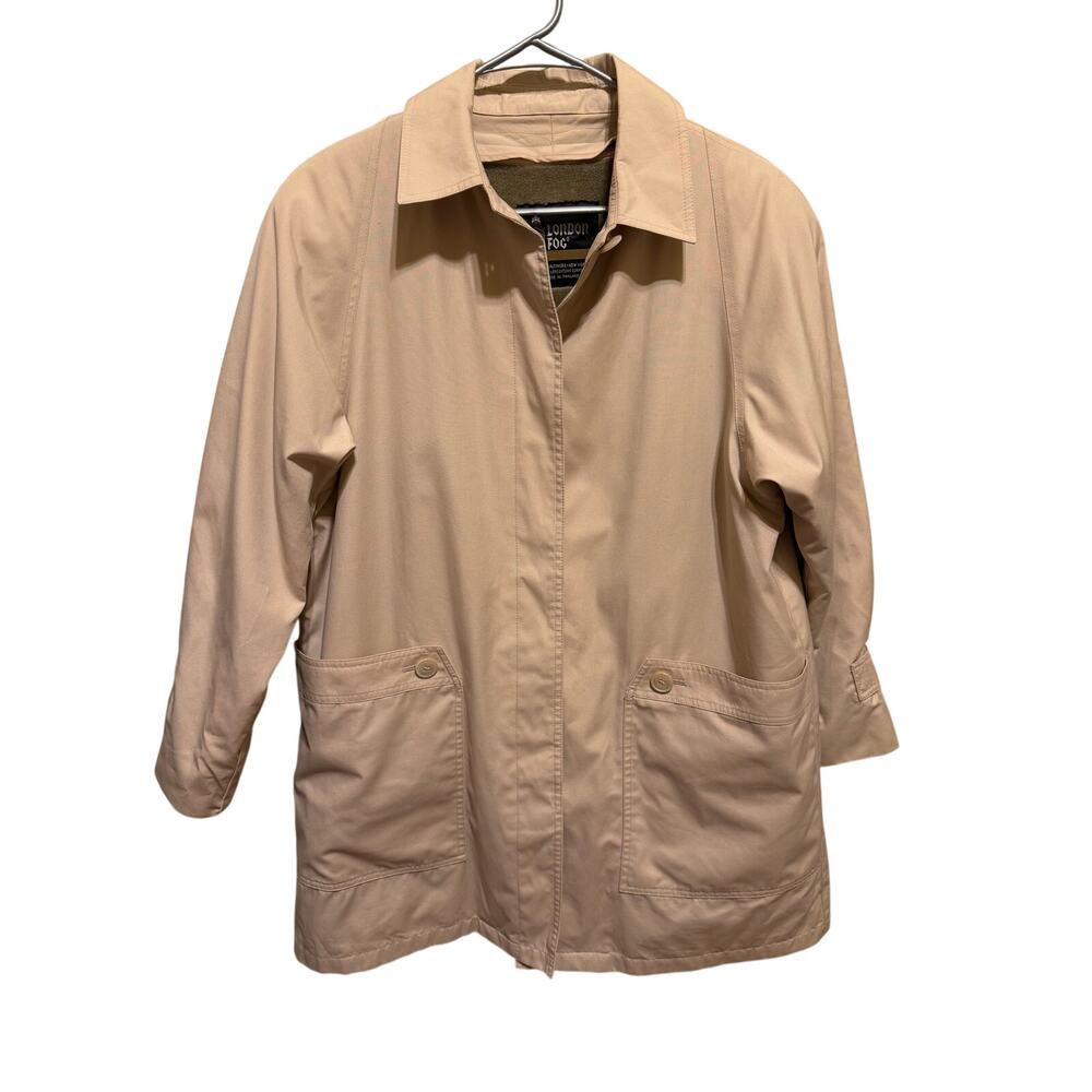 Vintage London Fog Womens 12 Reg Tan Raincoat Removable Liner Khaki Coat - Picture 2 of 15